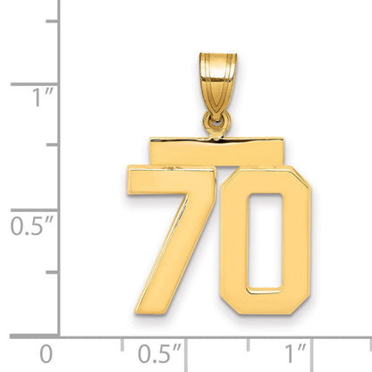 14K Gelbgold Charm „Zahl 70“, mittelgroß, poliert
