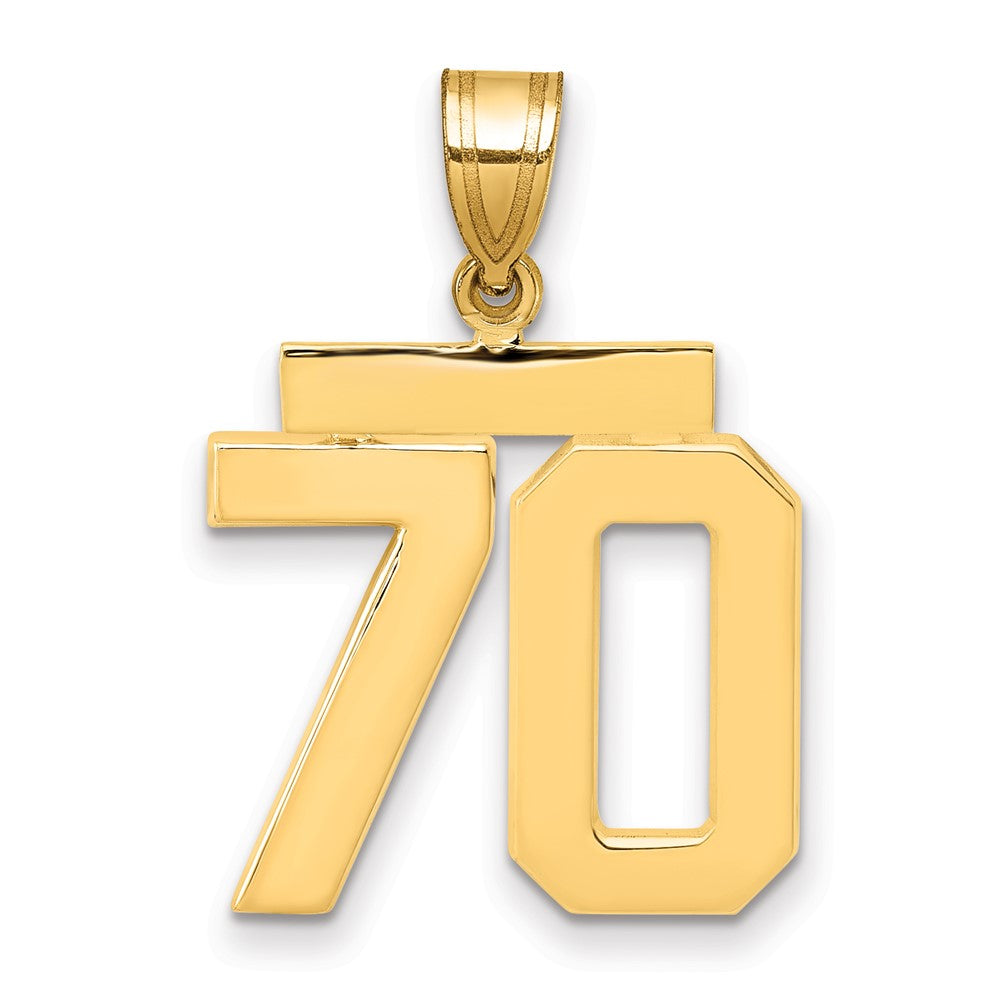 14K Gelbgold Charm „Zahl 70“, mittelgroß, poliert
