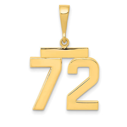 14K Gelbgold Charm „Zahl 72“, mittelgroß, poliert