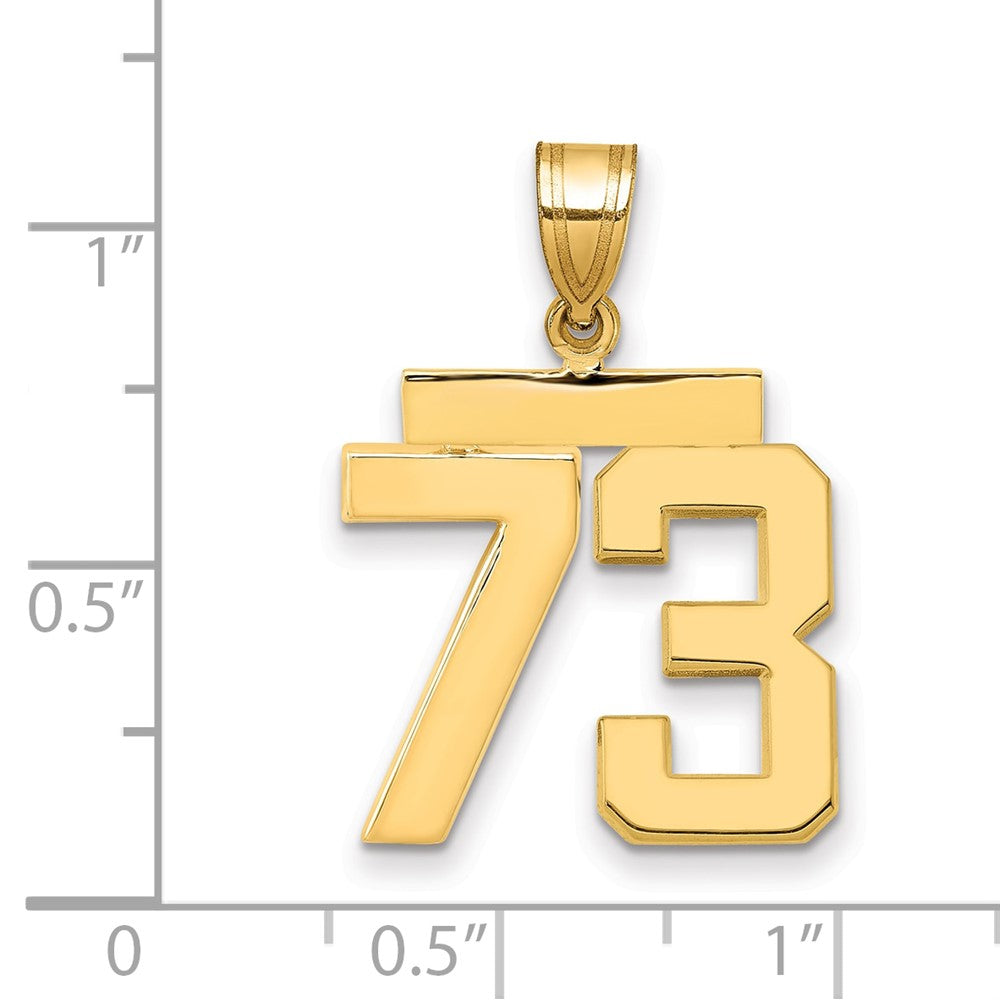 14K Gelbgold Charm „Zahl 73", mittelgroß, poliert