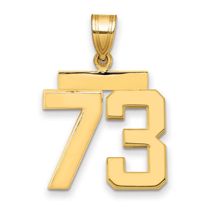 14K Gelbgold Charm „Zahl 73", mittelgroß, poliert