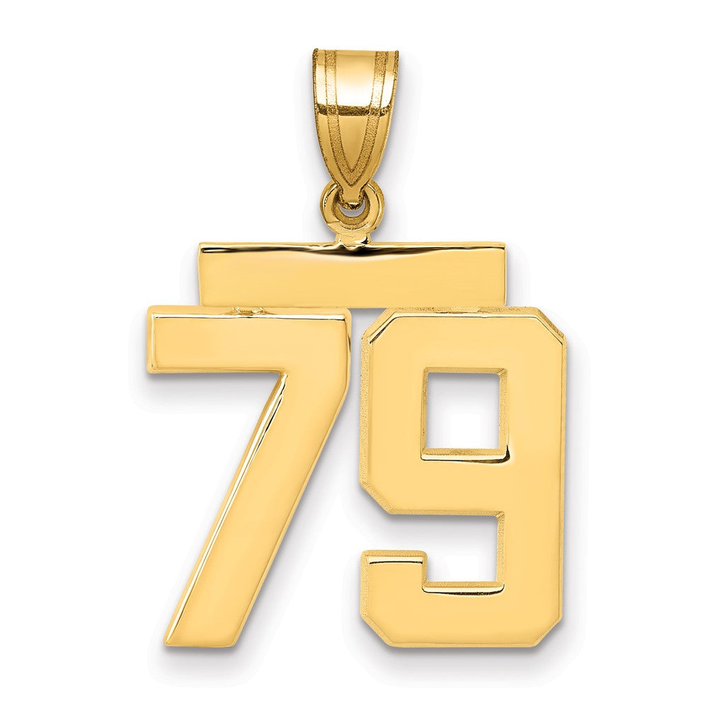 10K Gelbgold Mittel Poliert Zahl 79 Charm