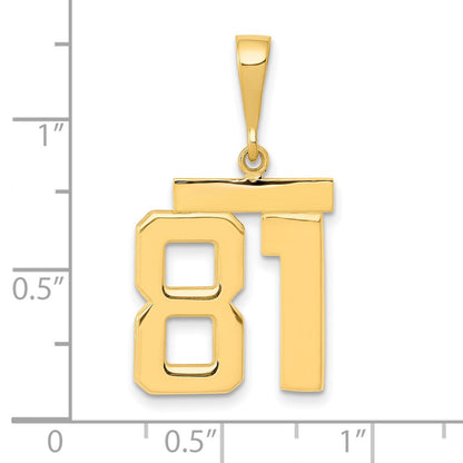 585 Gelbgold Charm "Zahl 81", mittelgroß, poliert