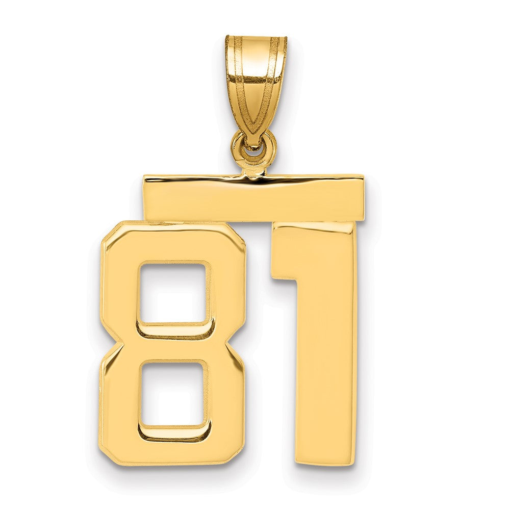 10K Gelbgold Mittel Poliert Zahl 81 Charm