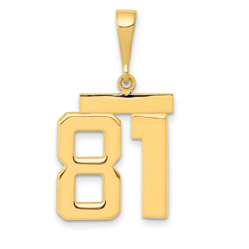 585 Gelbgold Charm "Zahl 81", mittelgroß, poliert