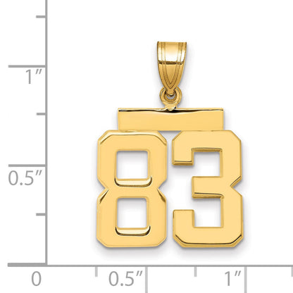 14K Gelbgold Mittelgroßer Polierter Nummer-83-Charm