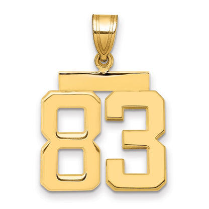 14K Gelbgold Mittelgroßer Polierter Nummer-83-Charm