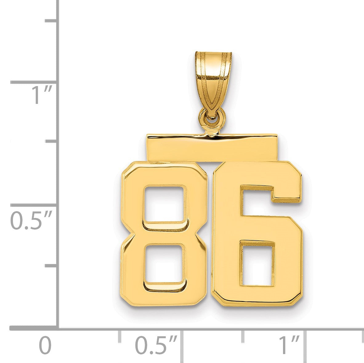 14K Gelbgold Charm Zahl 86, mittelgroß, poliert
