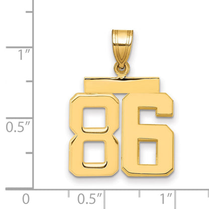14K Gelbgold Charm Zahl 86, mittelgroß, poliert