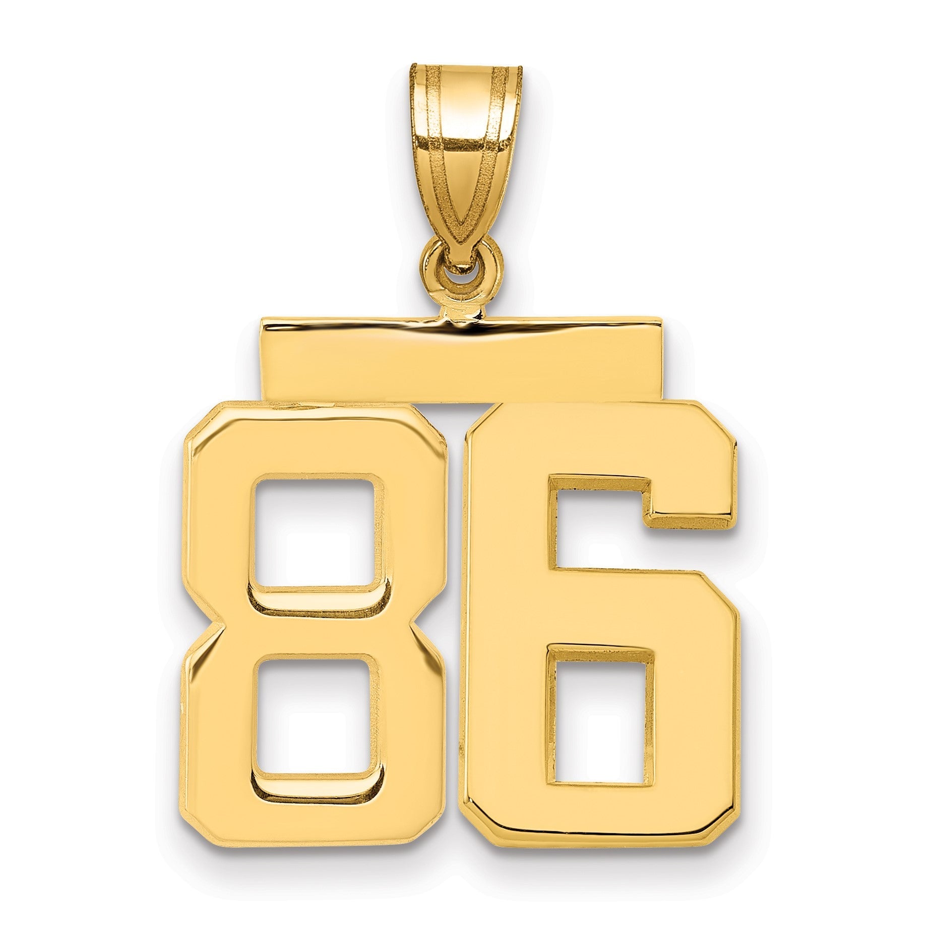 14K Gelbgold Charm Zahl 86, mittelgroß, poliert