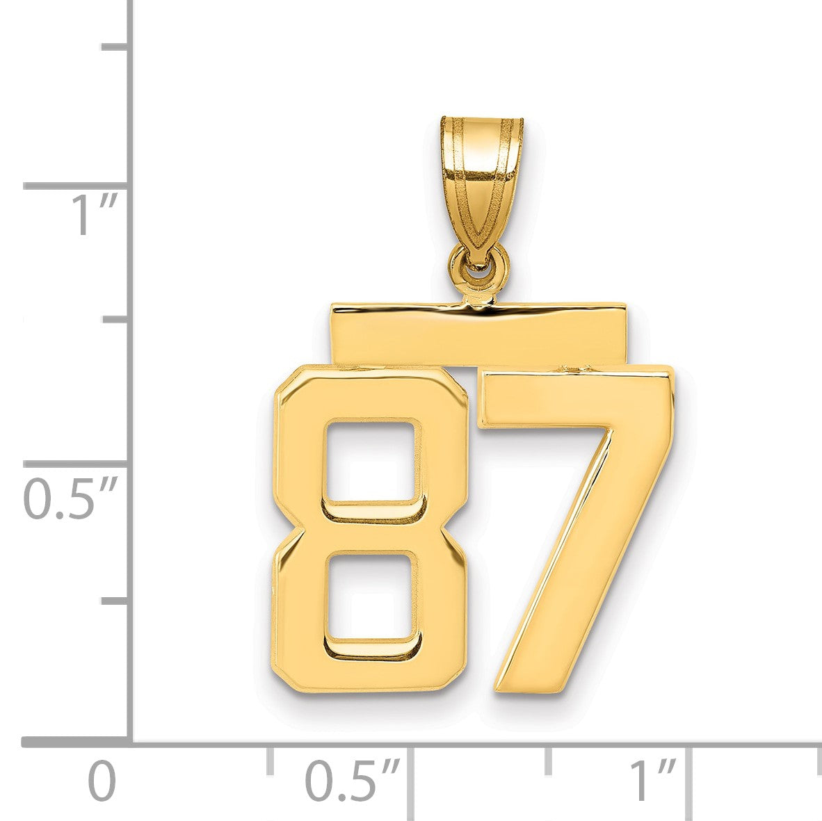 Charm „Nummer 87" mittelgroß, poliert, 14K Gelbgold