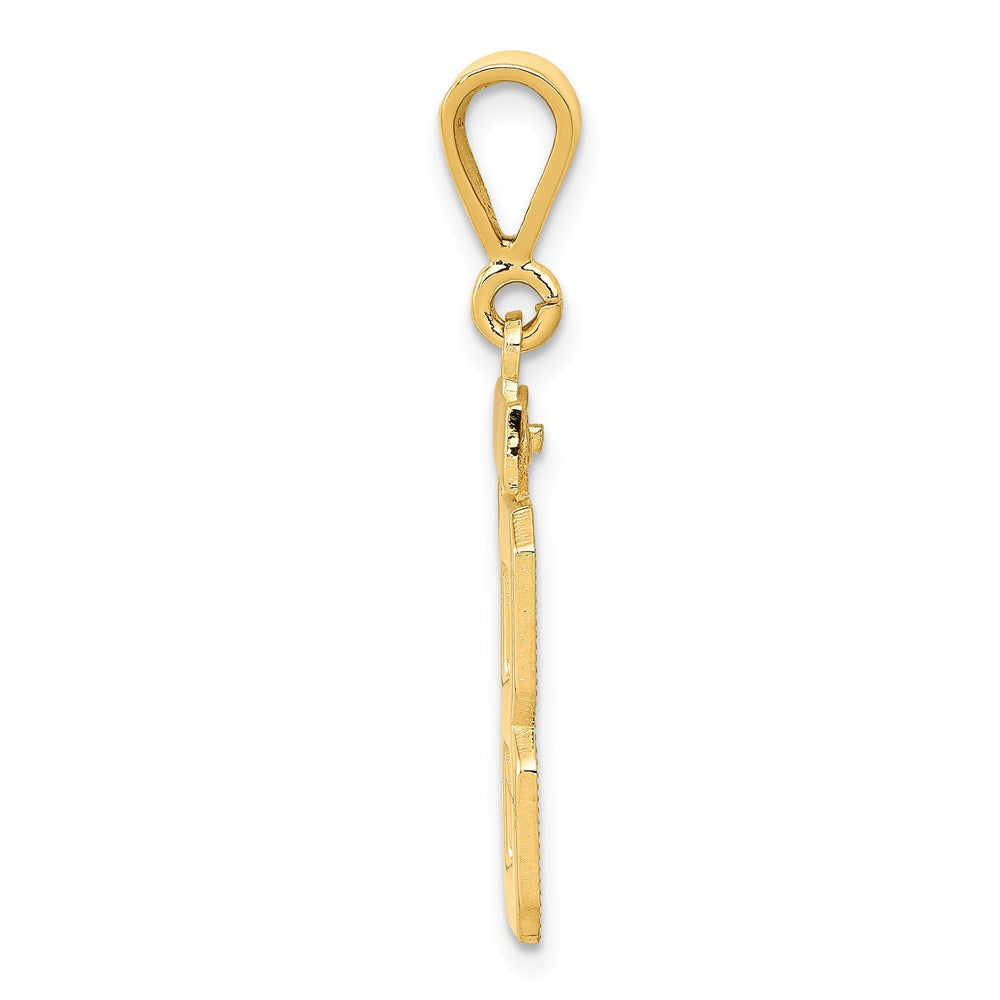 585 Gelbgold Medium Polierter Zahl-88-Charm
