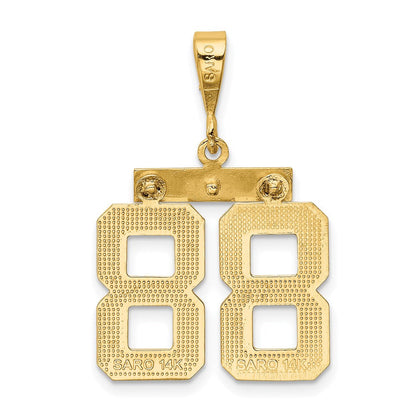 585 Gelbgold Medium Polierter Zahl-88-Charm