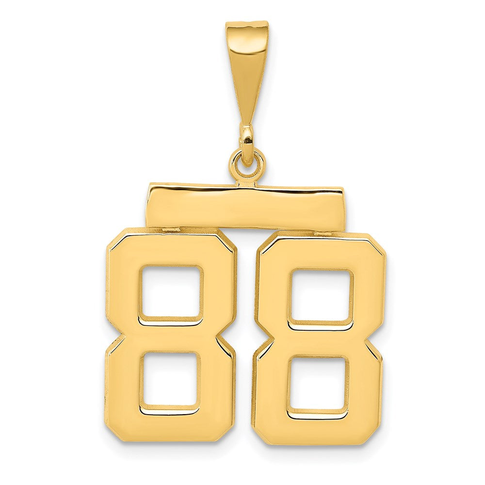 585 Gelbgold Medium Polierter Zahl-88-Charm