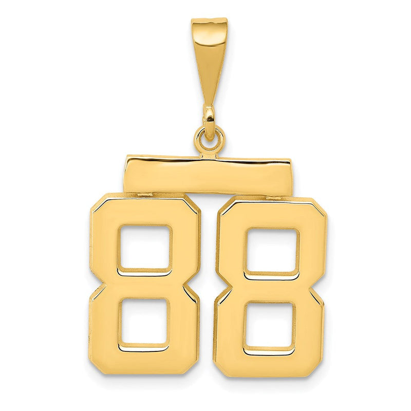 585 Gelbgold Medium Polierter Zahl-88-Charm