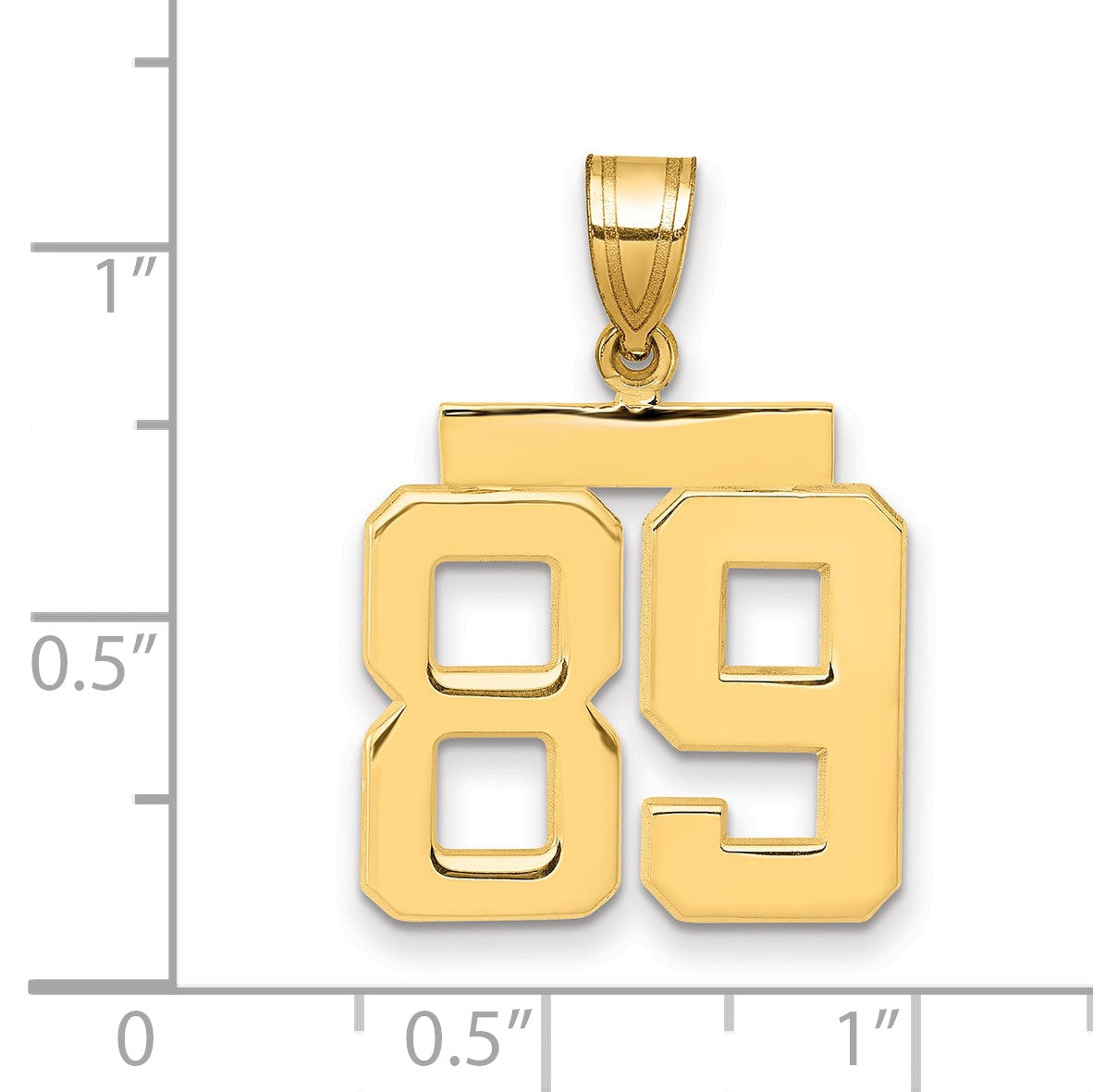 14K Gelbgold Charm "Zahl 89", mittelgroß, poliert