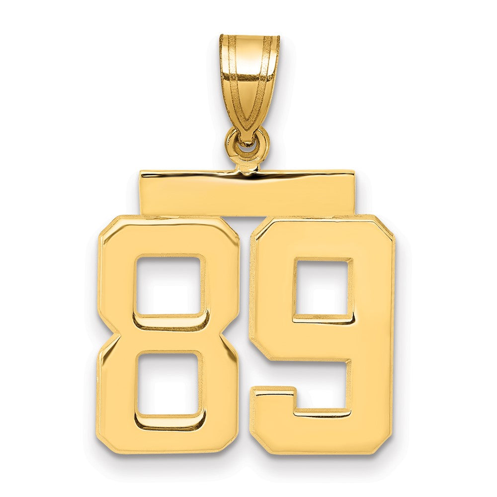 10K Gelbgold Mittel Poliert Zahl 89 Charm