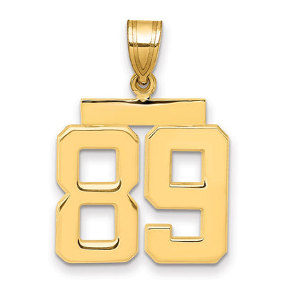 10K Gelbgold Mittel Poliert Zahl 89 Charm