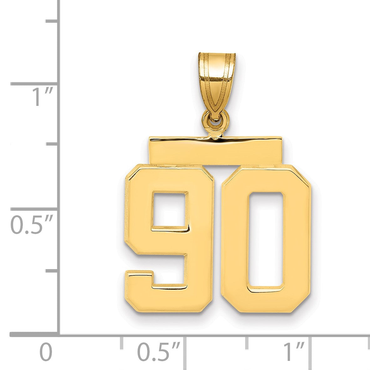 585 Gelbgold Medium Poliert Nummer 90 Charm