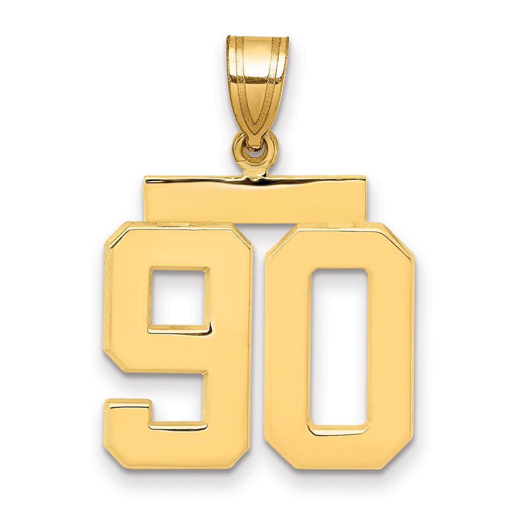 10K Gelbgold Mittel Poliert Zahl 90 Charm