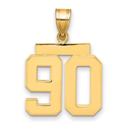 585 Gelbgold Medium Poliert Nummer 90 Charm