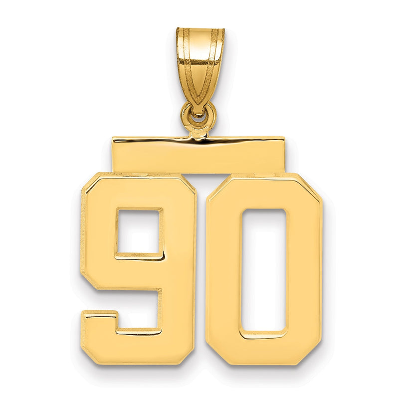 585 Gelbgold Medium Poliert Nummer 90 Charm