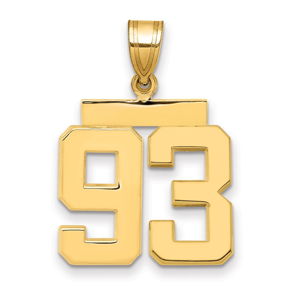 14K Gelbgold Charm „Nummer 93“, mittelgroß, poliert