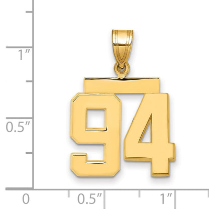 14K Gelbgold Nummer 94 Charm, mittelgroß, poliert