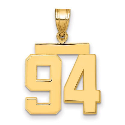 14K Gelbgold Nummer 94 Charm, mittelgroß, poliert