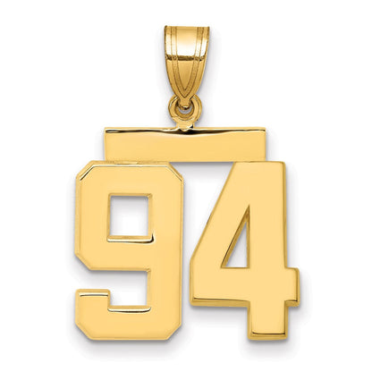 14K Gelbgold Nummer 94 Charm, mittelgroß, poliert