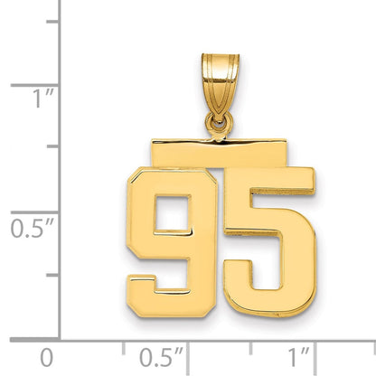 14K Gelbgold Charm „Zahl 95“, mittelgroß, poliert