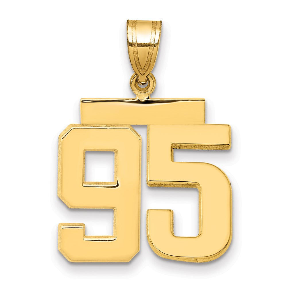 14K Gelbgold Charm „Zahl 95“, mittelgroß, poliert
