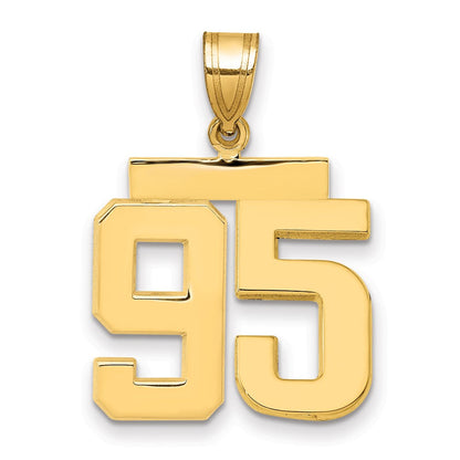 14K Gelbgold Charm „Zahl 95“, mittelgroß, poliert