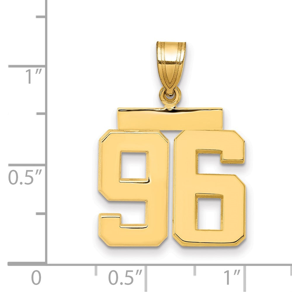 585 Gelbgold Charm „Zahl 96", mittelgroß, poliert