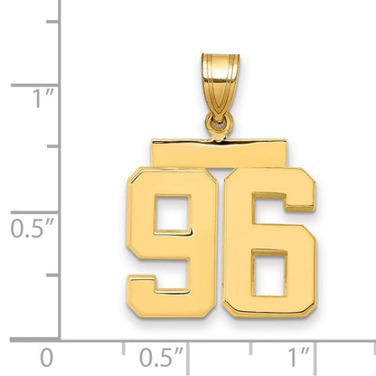 585 Gelbgold Charm „Zahl 96", mittelgroß, poliert