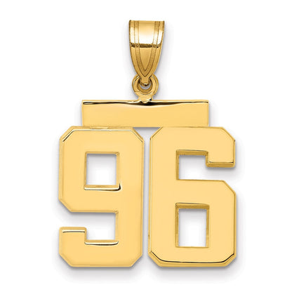 585 Gelbgold Charm „Zahl 96", mittelgroß, poliert