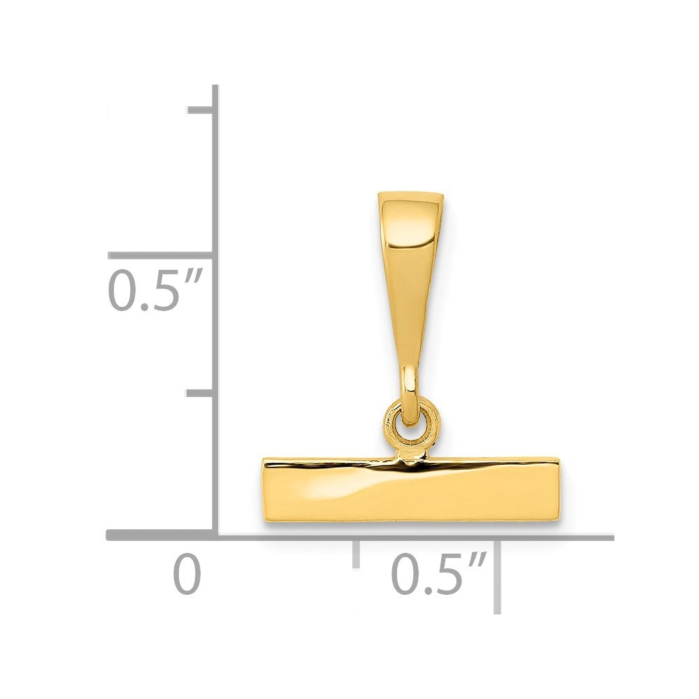 14K Gelbgold 14ky Casted Mittel Poliert Oberteil Charm