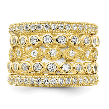 Sterlingsilber Mr0488 Gp Zirkonia Größe 8
