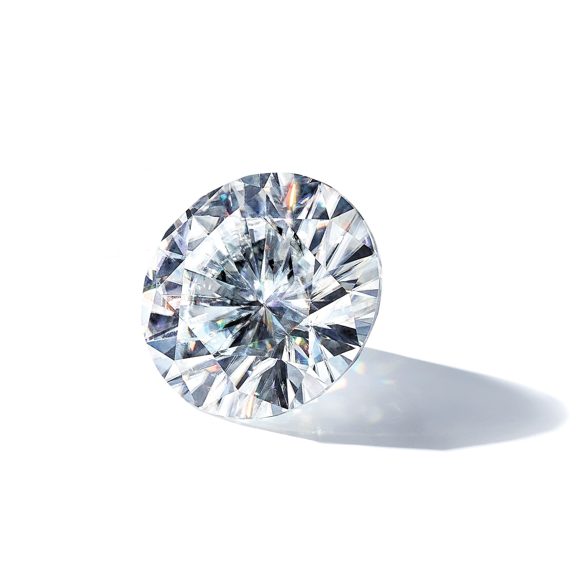 Edelstein Moissanit Rein Licht D-e-f Farbe 15mm Rund Diamantiert