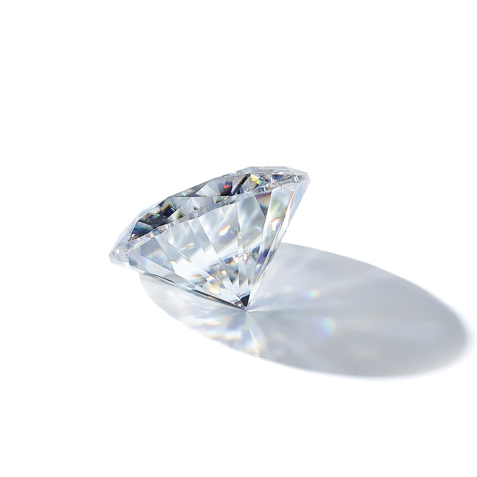 Edelstein Moissanit Rein Licht D-e-f Farbe 15mm Rund Diamantiert