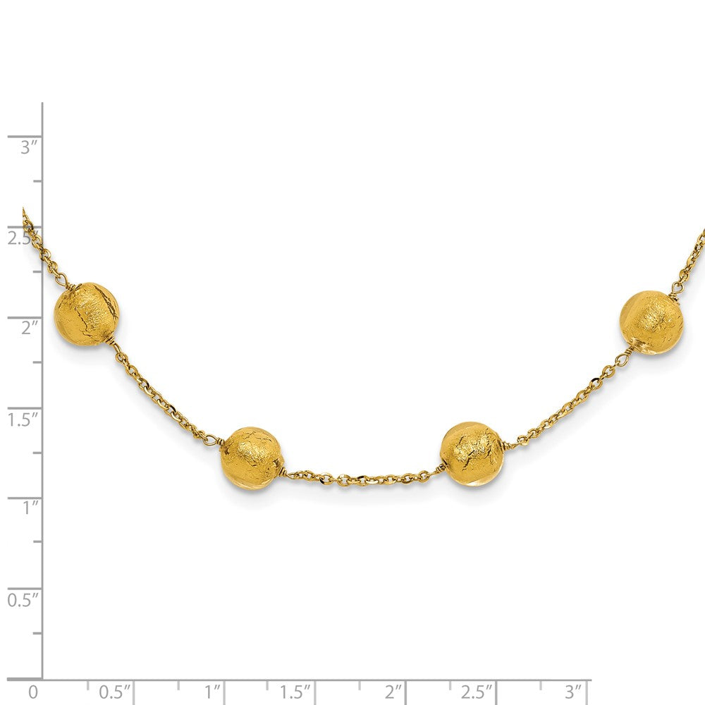 14K Gelbgold 14ky Murano Glas Perle & Halskette