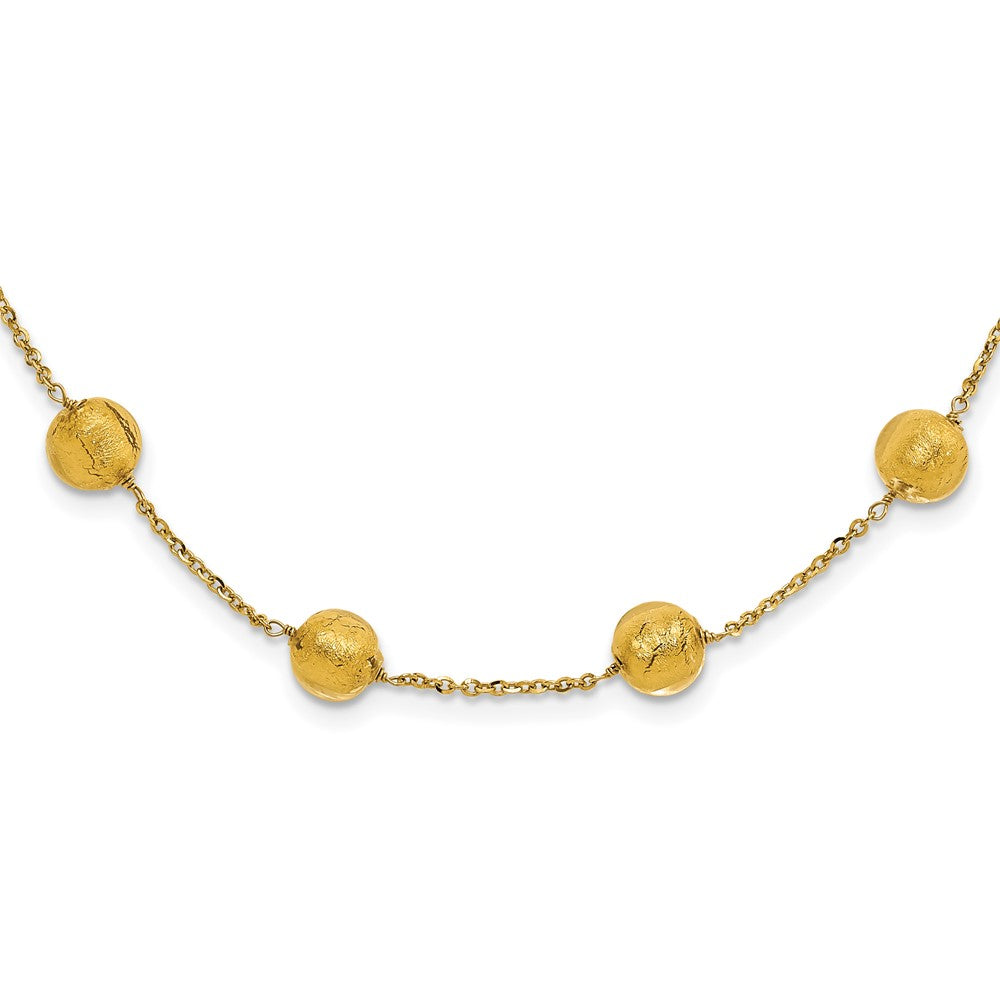 14K Gelbgold 14ky Murano Glas Perle & Halskette