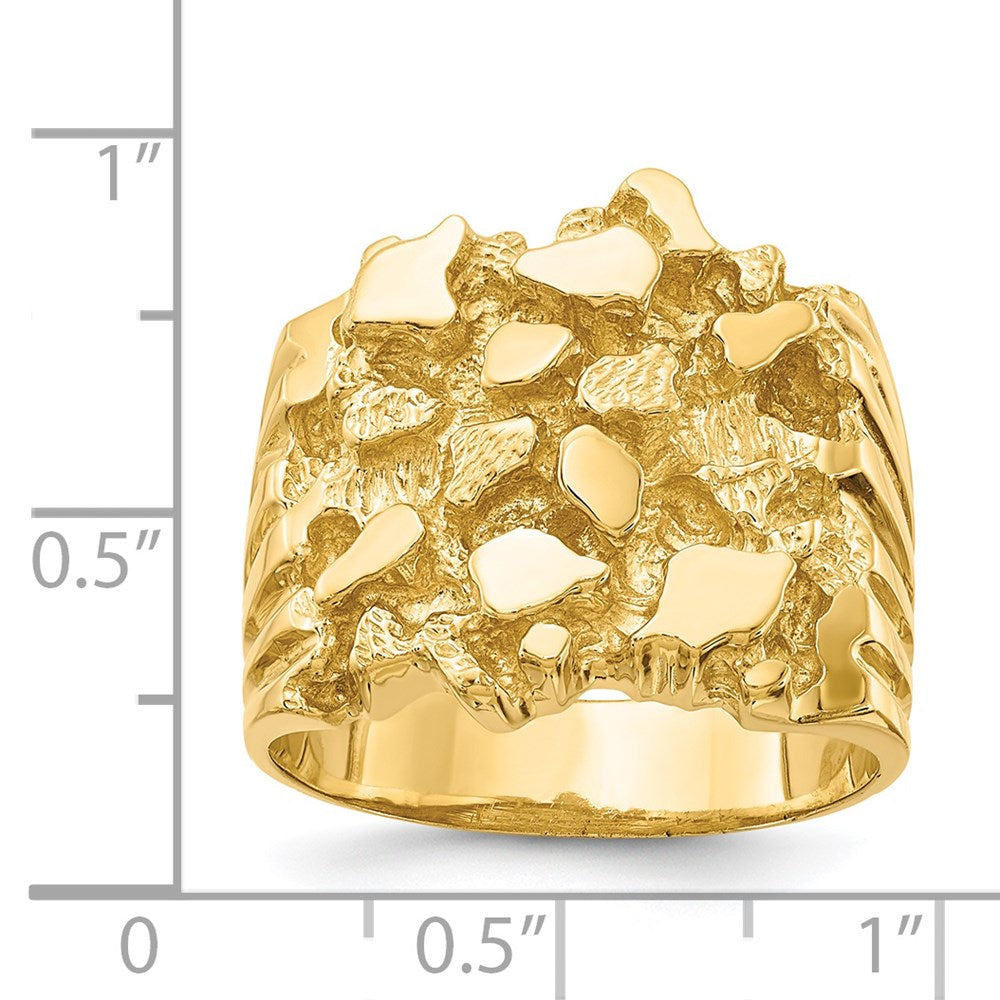 14K Gelbgold Herren-Nugget-Ring