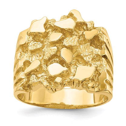 14K Gelbgold Herren-Nugget-Ring