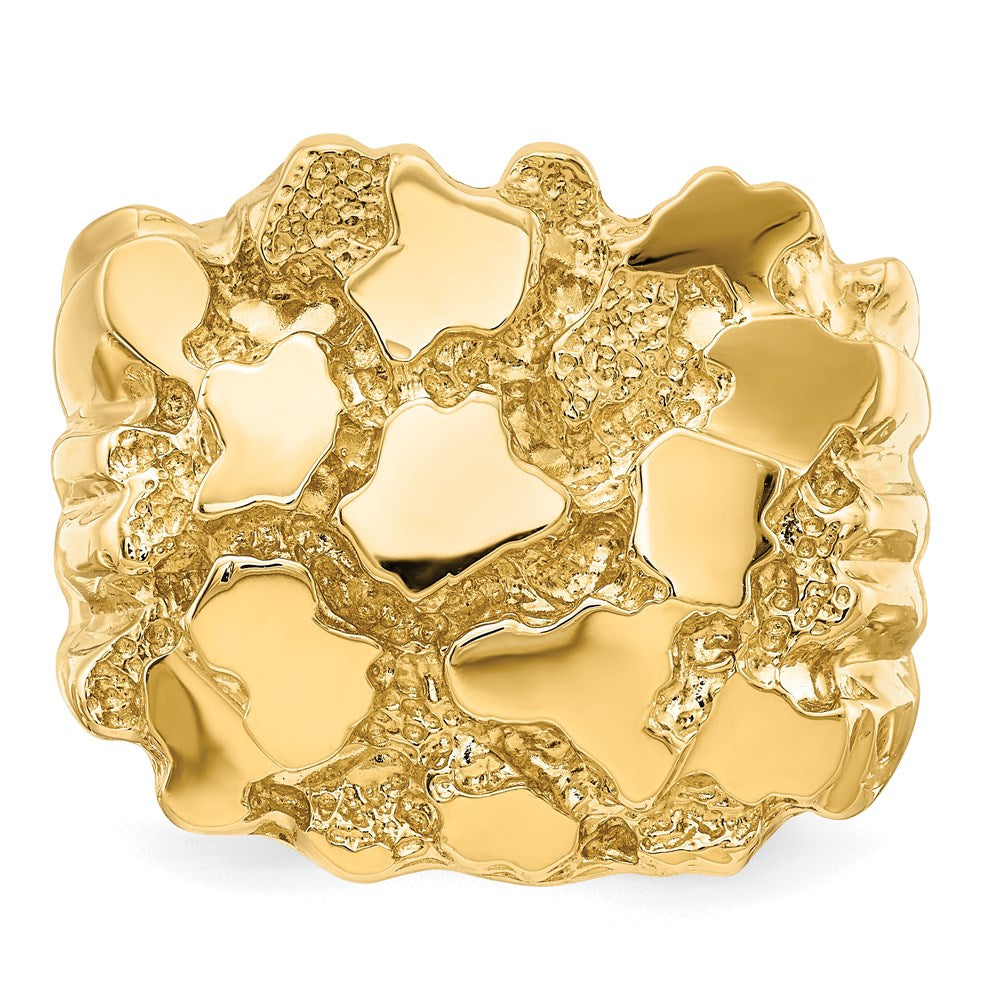 14K Gelbgold Herren-Nugget-Ring