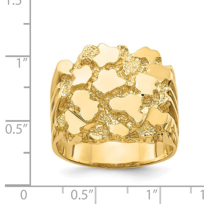 14K Gelbgold Herren-Nugget-Ring