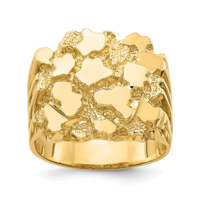 14K Gelbgold Herren-Nugget-Ring