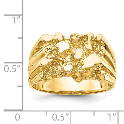 14K Gelbgold Herren-Nugget-Ring