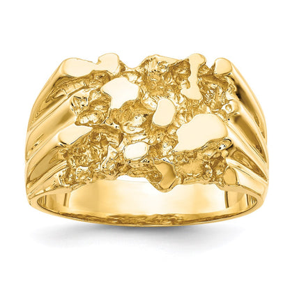 14K Gelbgold Herren-Nugget-Ring