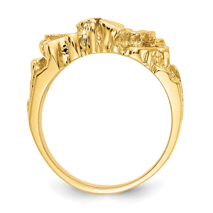 Massiver 14K Gelbgold Nugget-Ring mit offener Rückseite für Herren